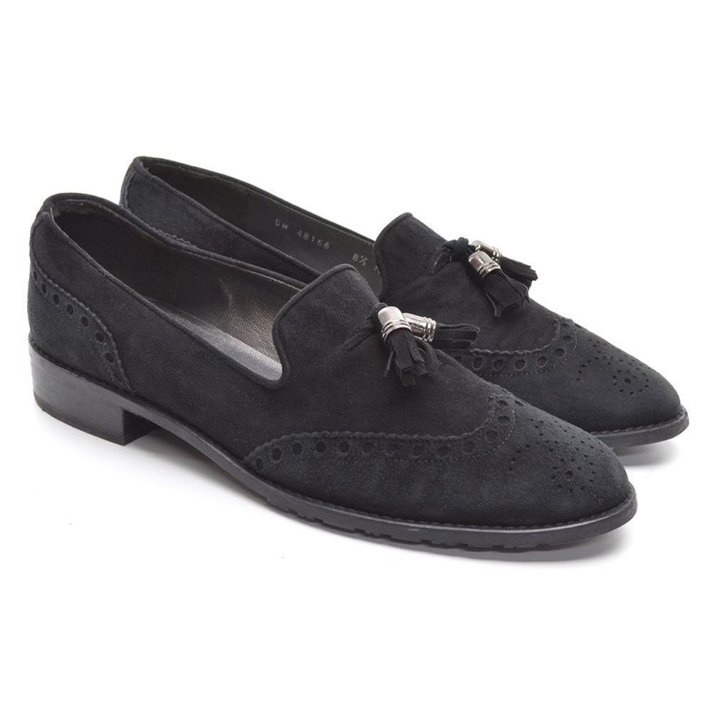 Stuart Weitzman Guything Tassel Loafers Black size 9.5